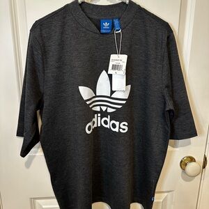 Adidas Charcoal Tee with White Logo